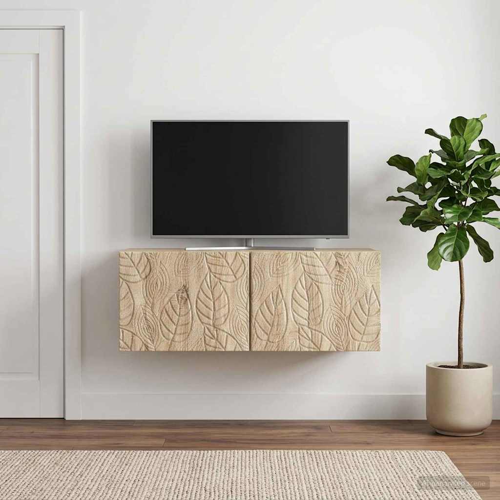 Meuble TV mural 98 x 31 cm Chêne Sonoma Bois d'ingénierie - XIOS