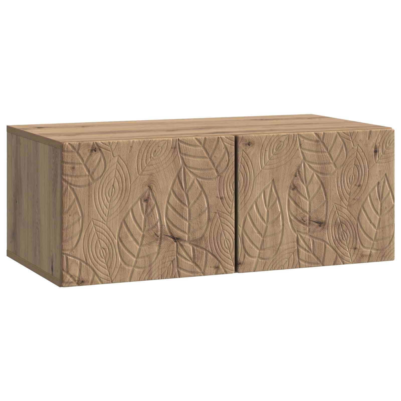 Meuble TV mural 98 x 31 cm Chêne artisanal Bois d'ingénierie - XIOS