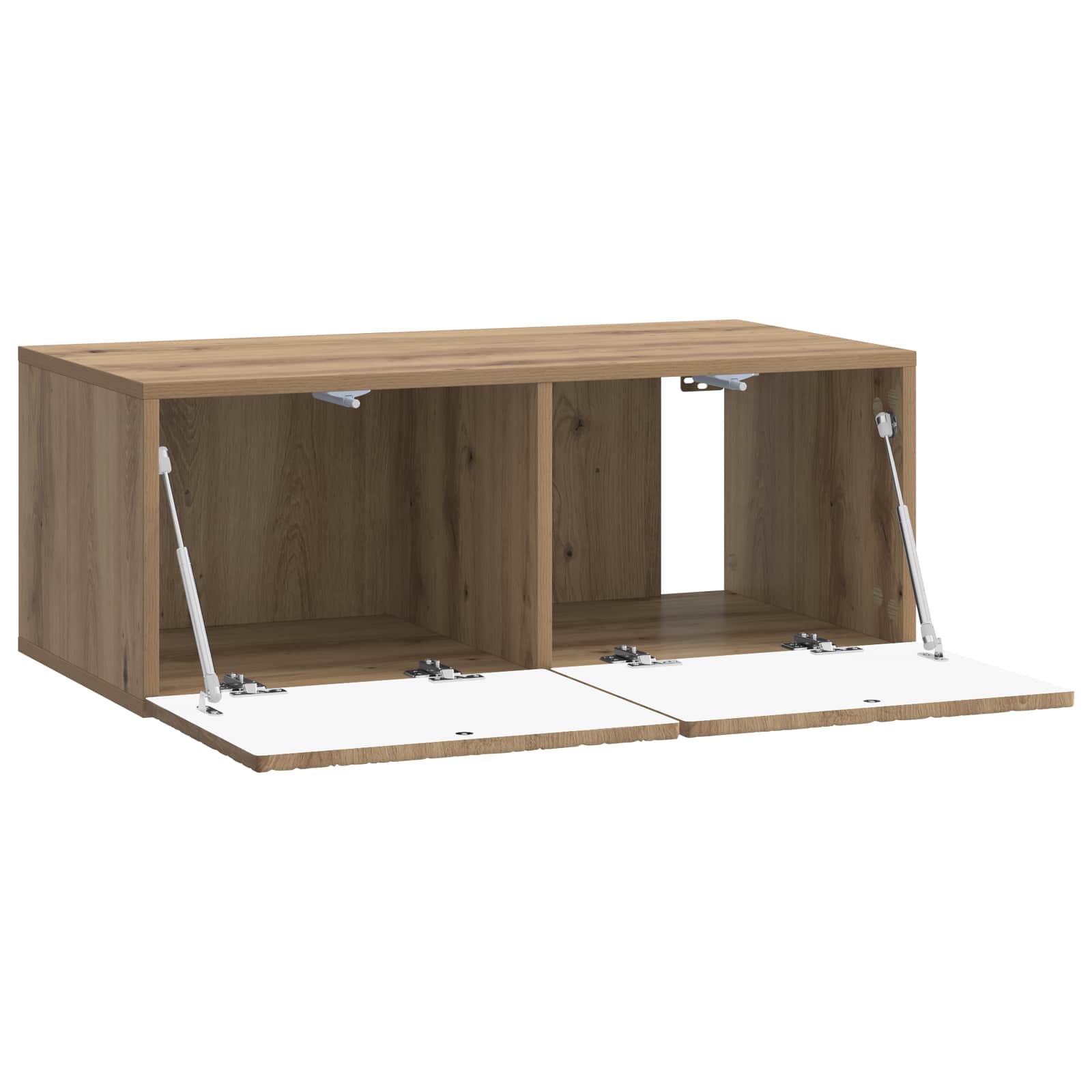 Meuble TV mural 98 x 31 cm Chêne artisanal Bois d'ingénierie - XIOS