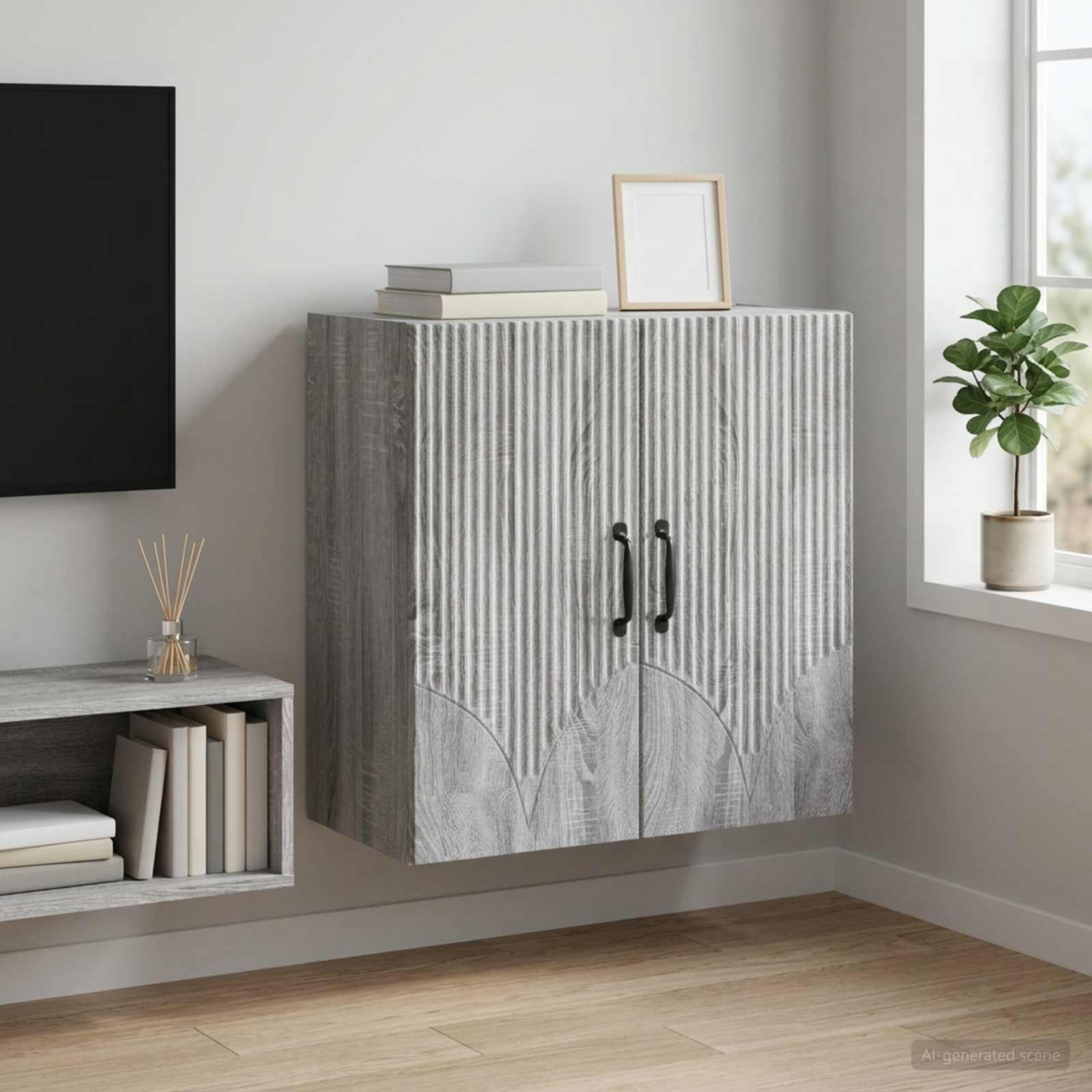 Armoire Murale Sonoma gris 59 x 31 x 60 cm Bois d'ingénierie - XIOS