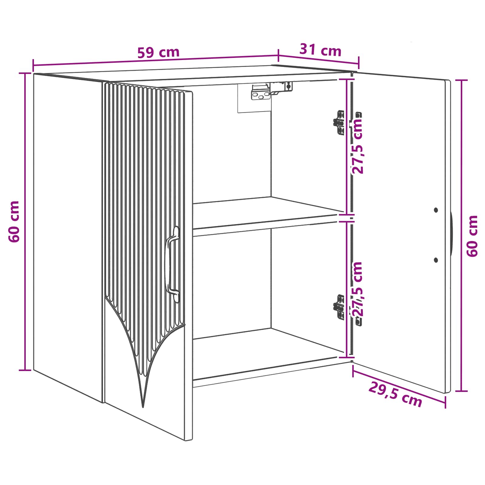 Armoire Murale Bois ancien 59 x 31 x 60 cm Bois d'ingénierie - XIOS
