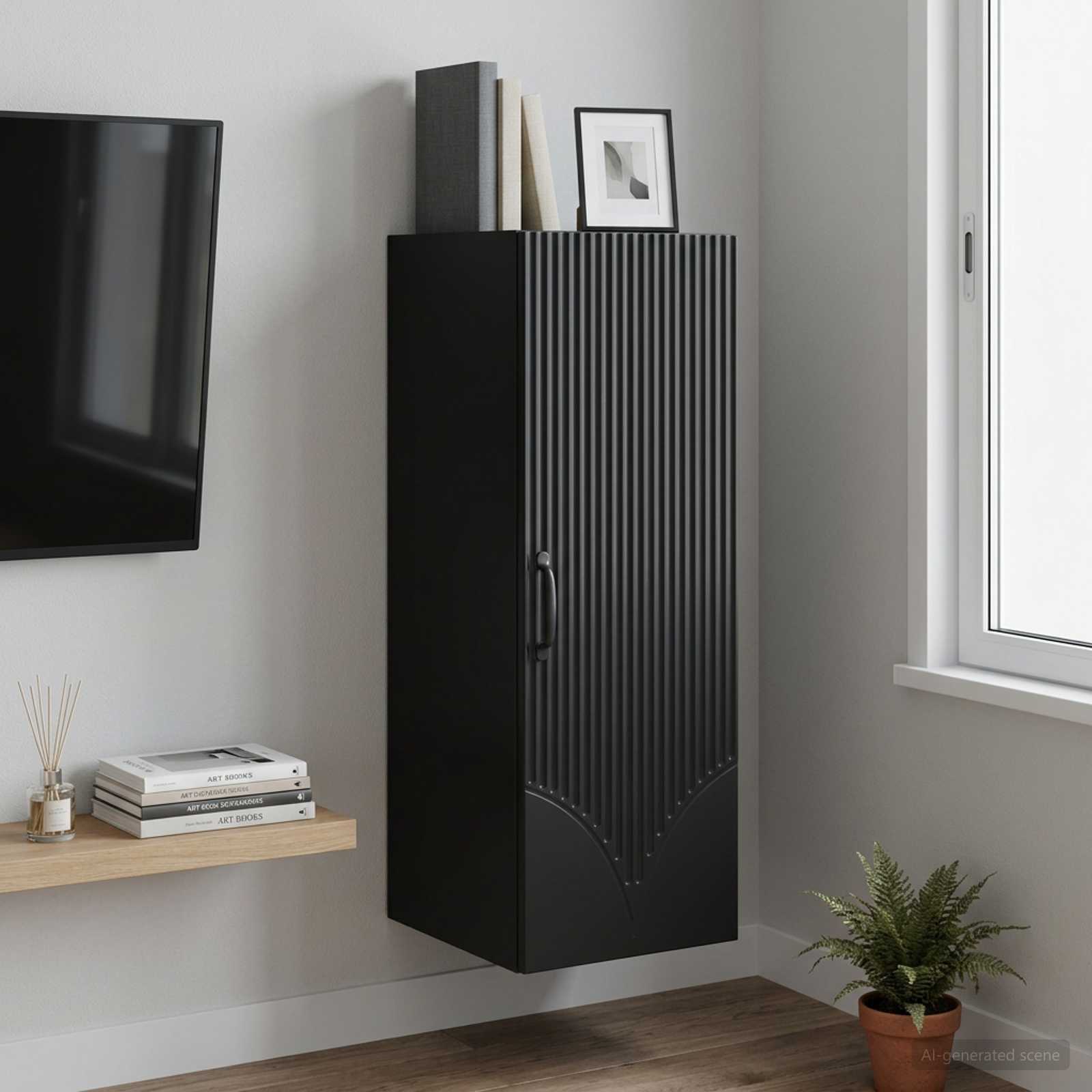 Armoire Murale Noir 33 x 34,5 x 90 cm Bois d'ingénierie - XIOS