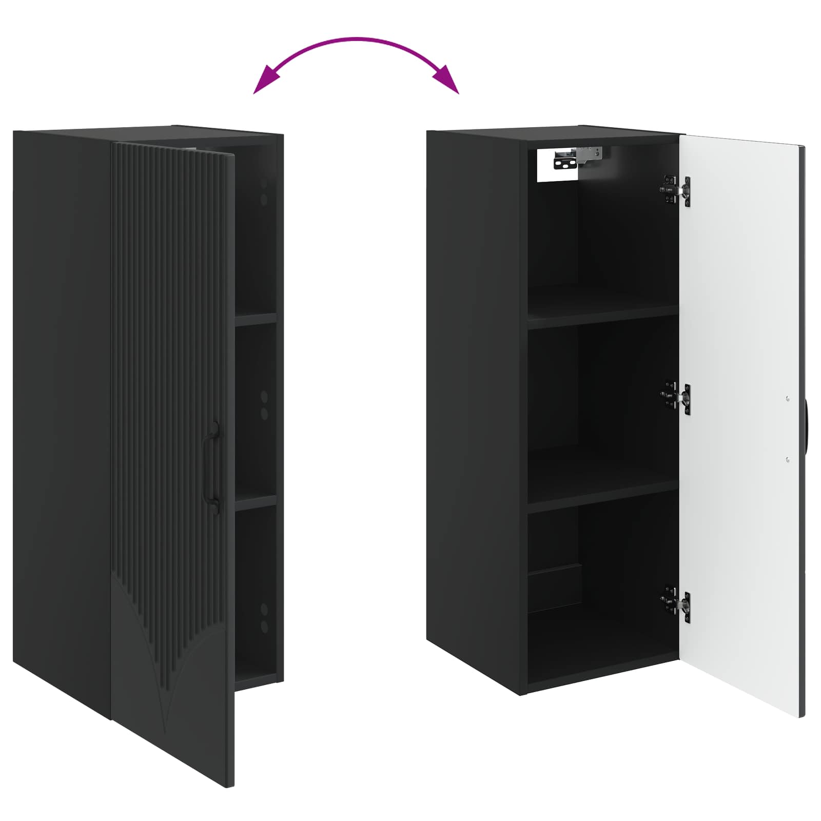 Armoire Murale Noir 33 x 34,5 x 90 cm Bois d'ingénierie - XIOS