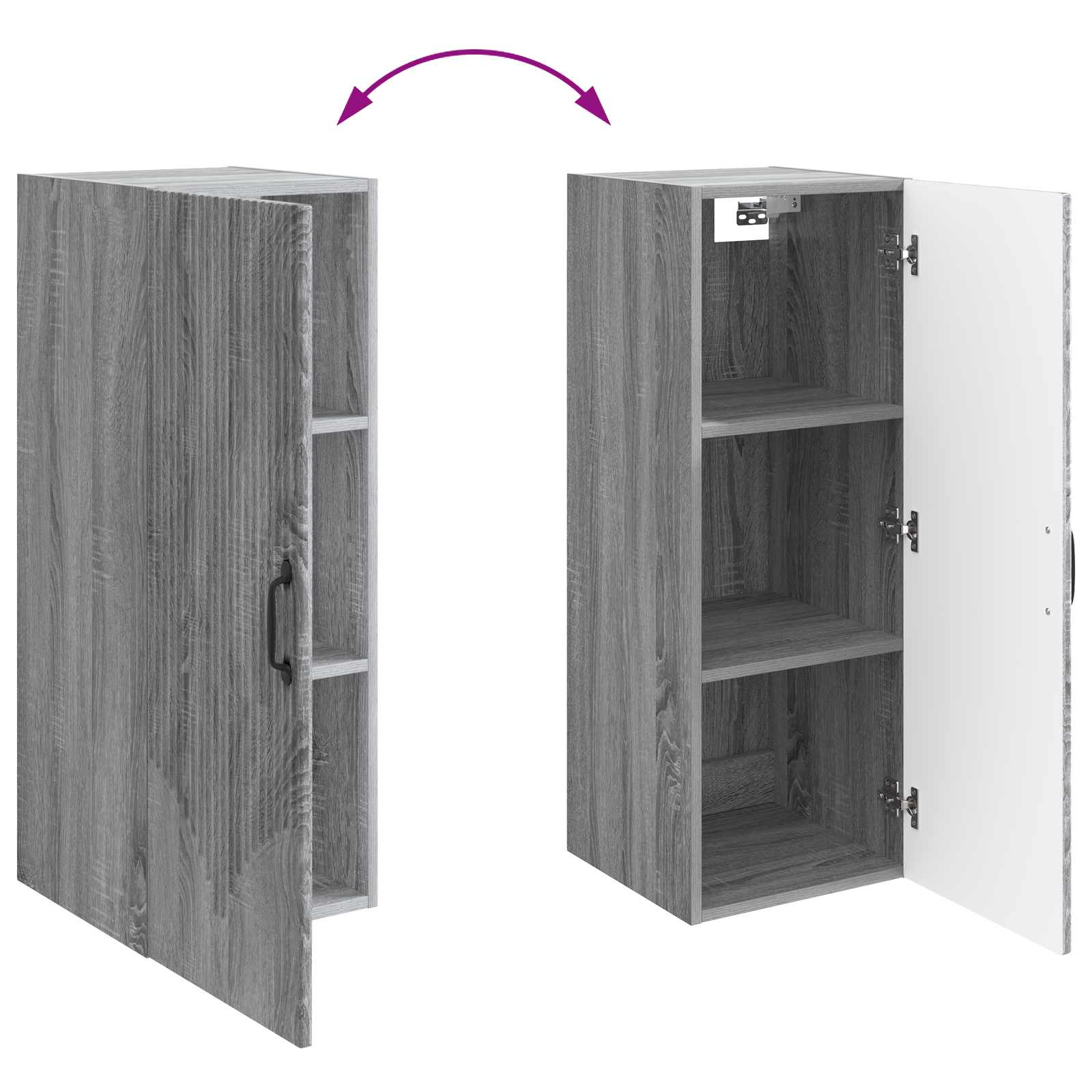 Armoire Murale Sonoma gris 33 x 34,5 x 90 cm Bois d'ingénierie - XIOS
