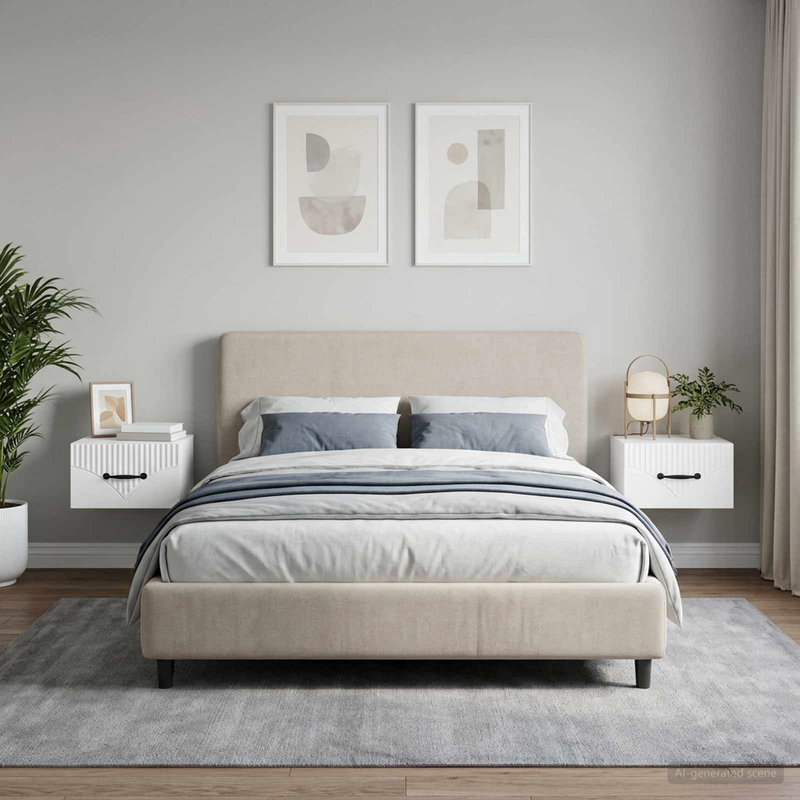 Cabinet de chevet mural 2 pcs Blanc 34,5 x 33 x 20 cm - XIOS