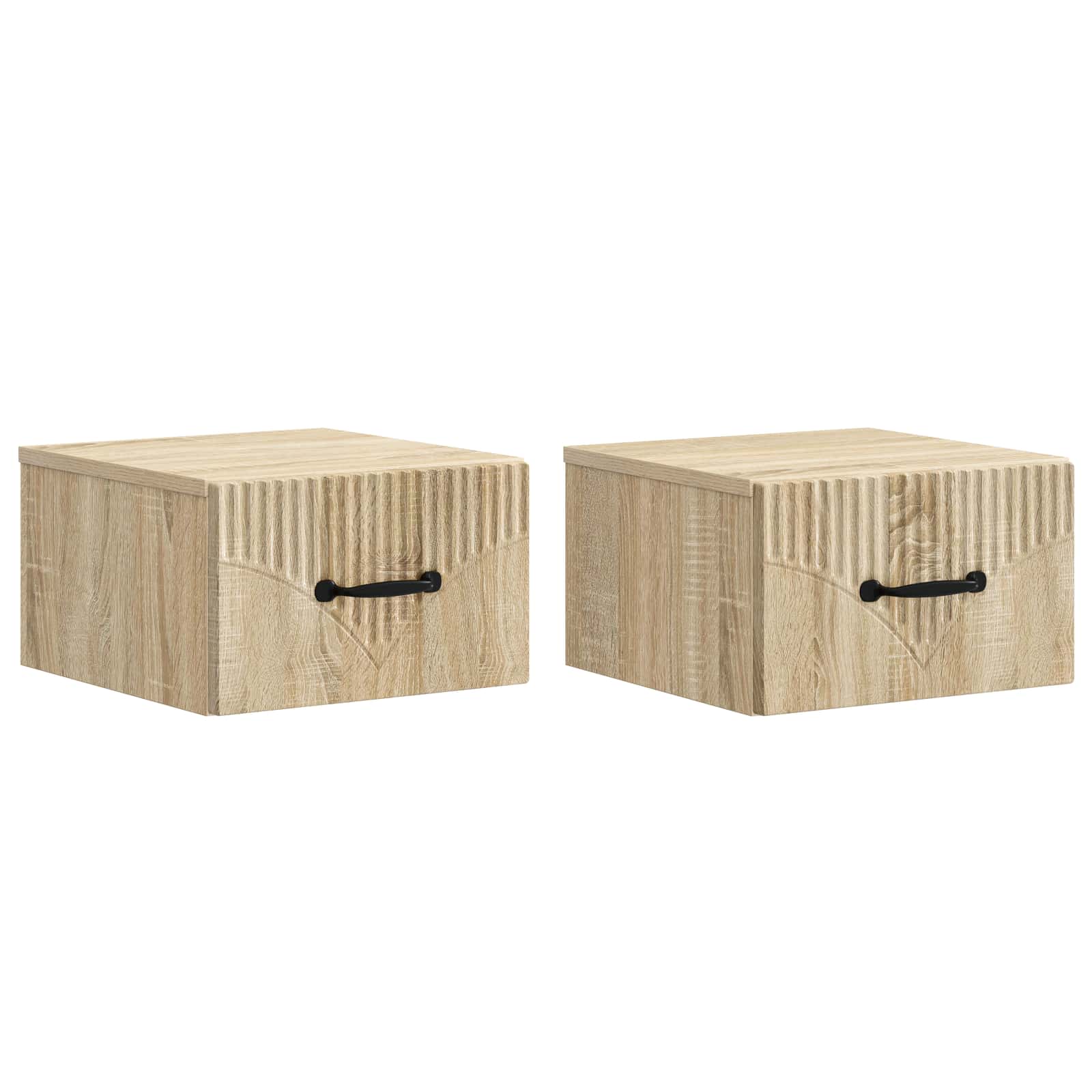 Cabinet de chevet mural 2 pcs Chêne Sonoma 34,5 x 33 x 20 cm