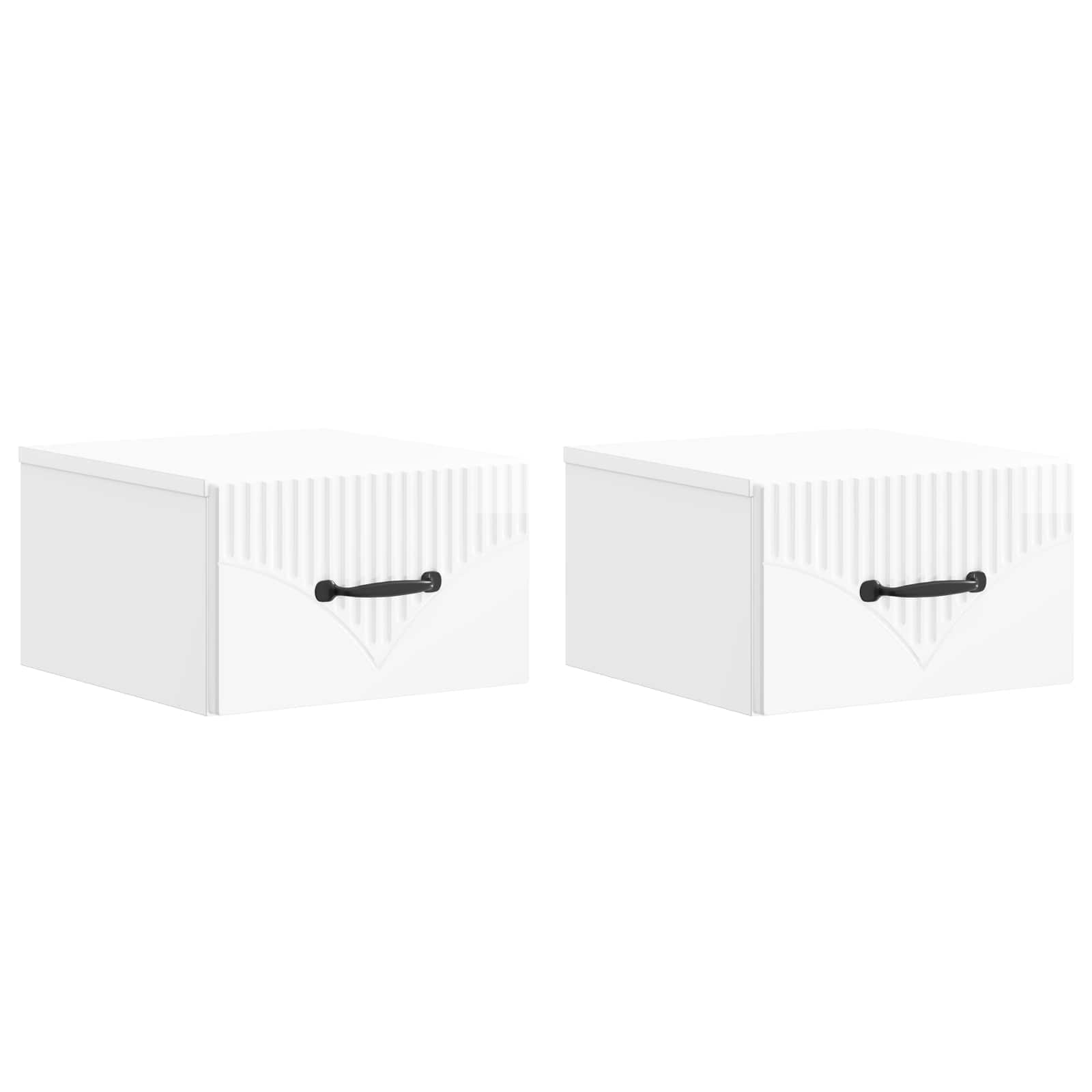 Cabinet de chevet mural 2 pcs Blanc brillant 34,5 x 33 x 20 cm - XIOS