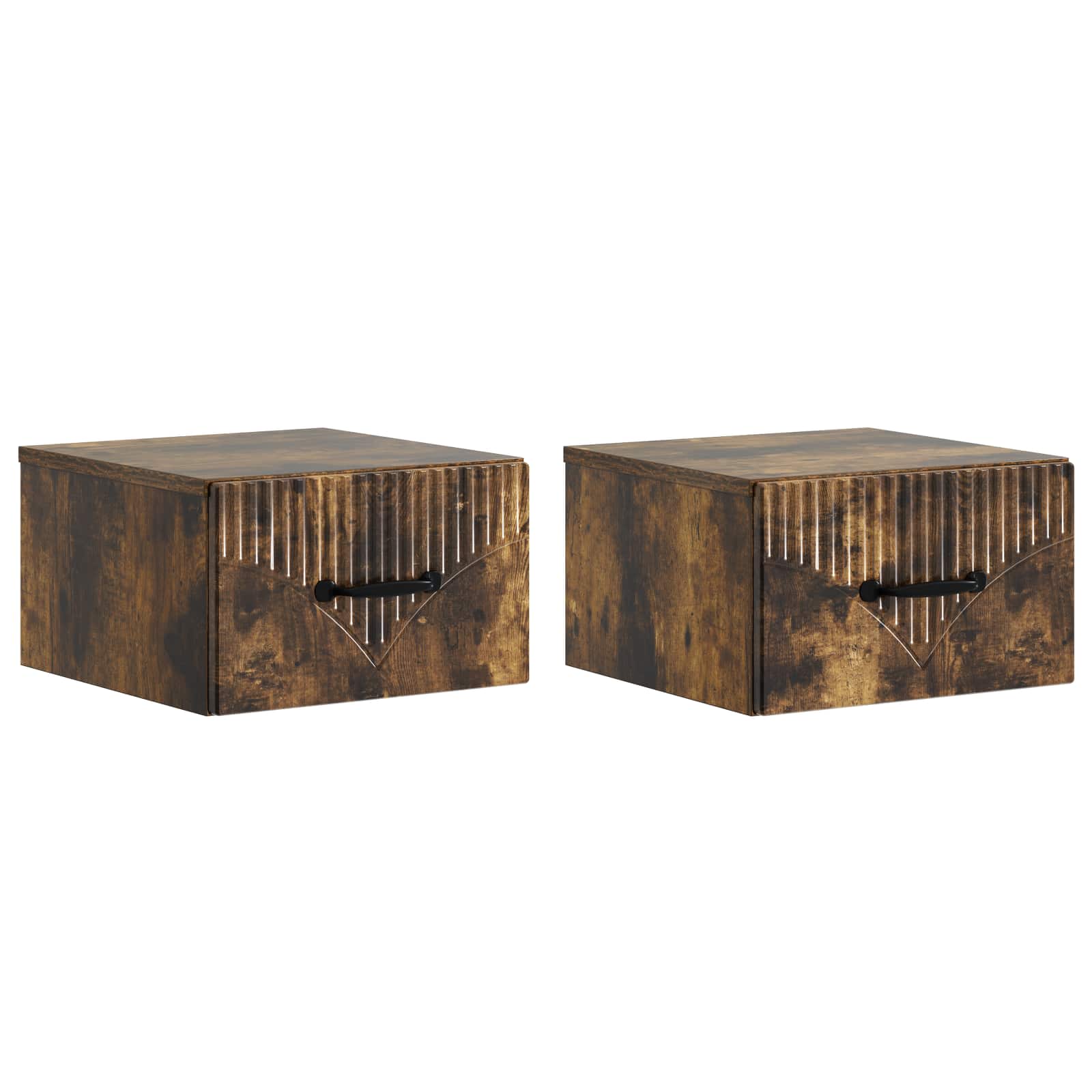 Cabinet de chevet mural 2 pcs Chêne fumé 34,5 x 33 x 20 cm - XIOS