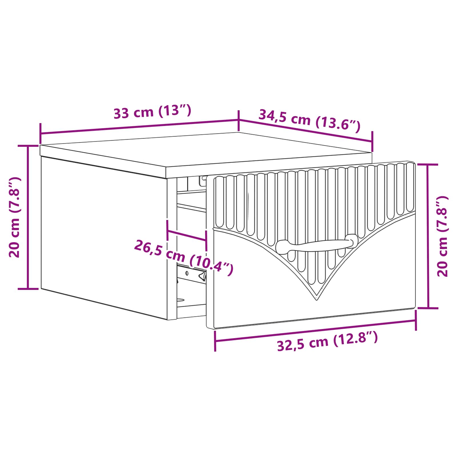 Cabinet de chevet mural 2 pcs Chêne fumé 34,5 x 33 x 20 cm - XIOS