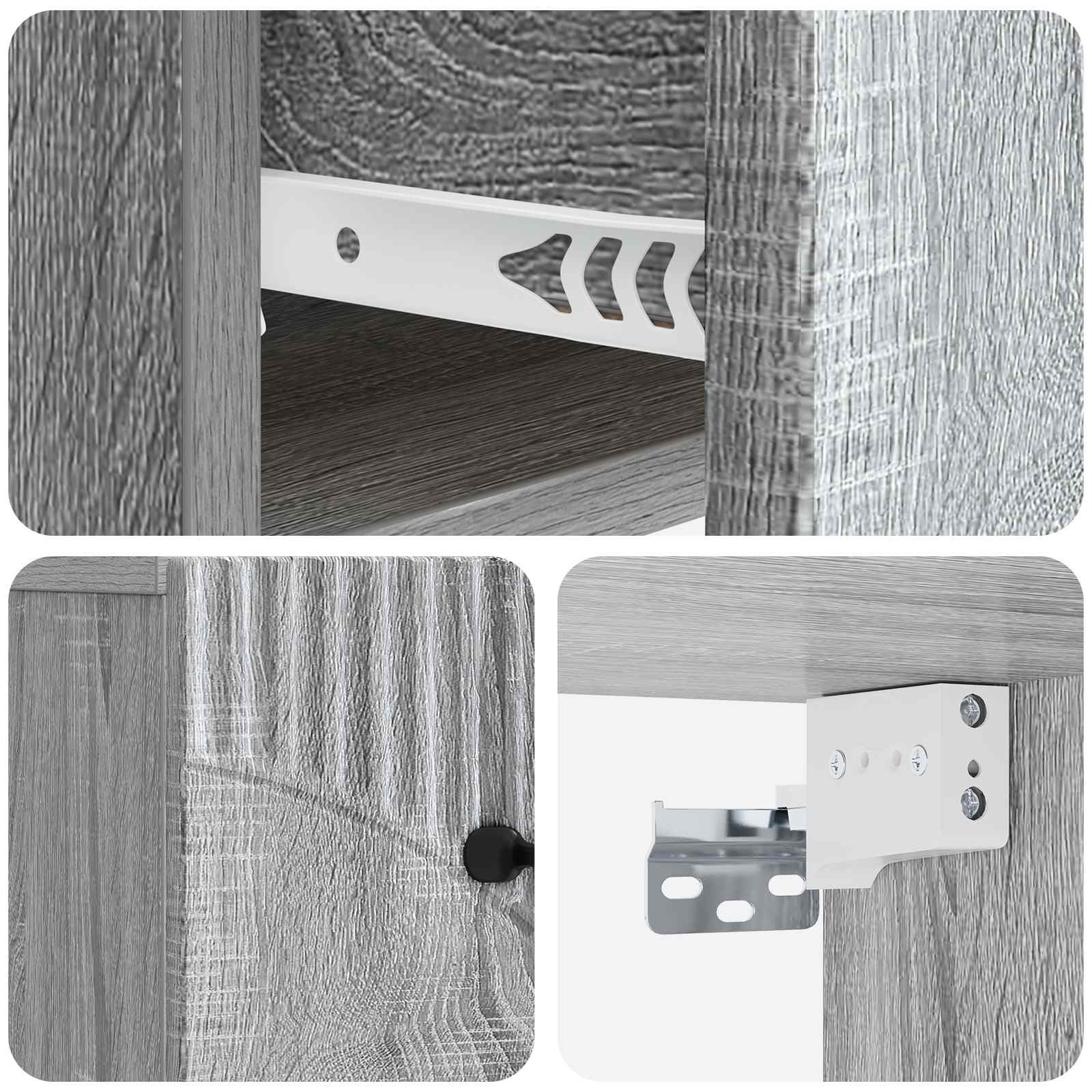 Cabinet de chevet mural 2 pcs Sonoma gris 34,5 x 33 x 20 cm - XIOS
