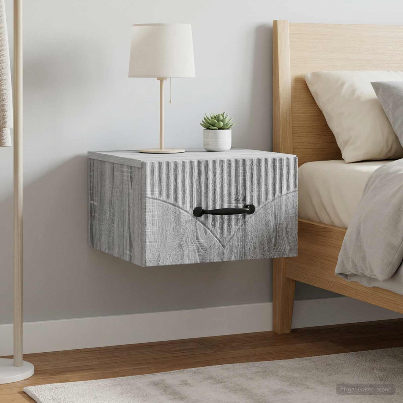 Cabinet de chevet mural 2 pcs Sonoma gris 34,5 x 33 x 20 cm - XIOS