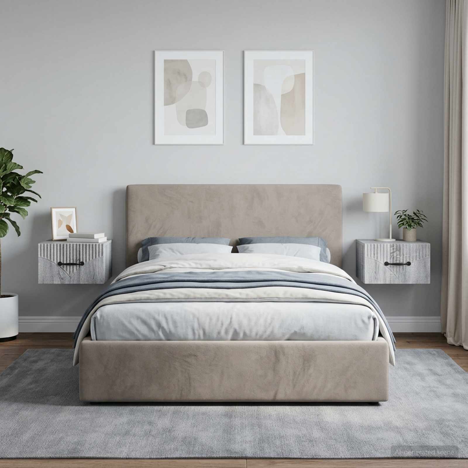 Cabinet de chevet mural 2 pcs Sonoma gris 34,5 x 33 x 20 cm - XIOS