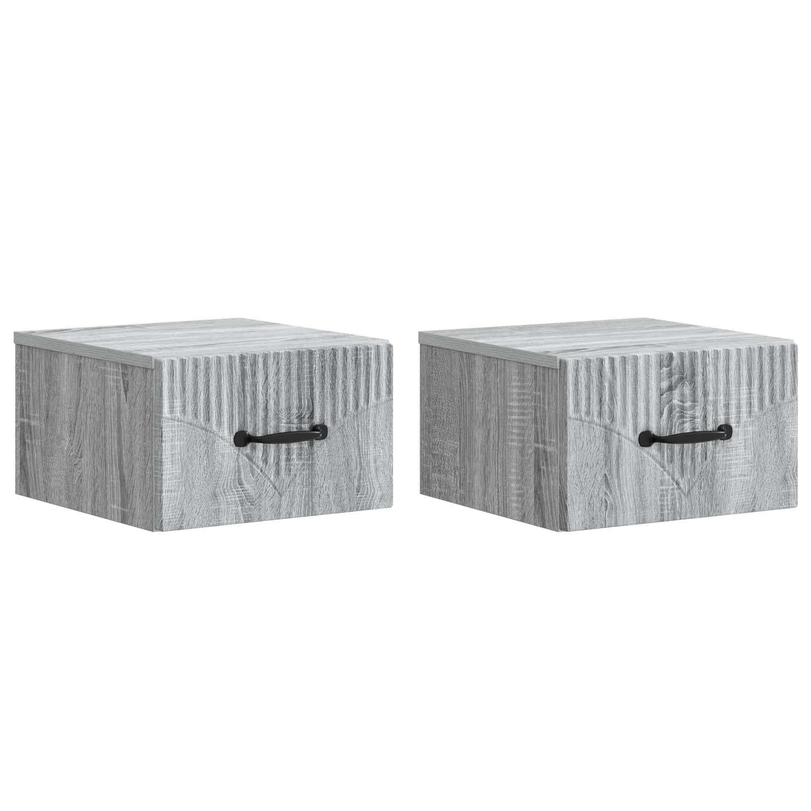 Cabinet de chevet mural 2 pcs Sonoma gris 34,5 x 33 x 20 cm - XIOS
