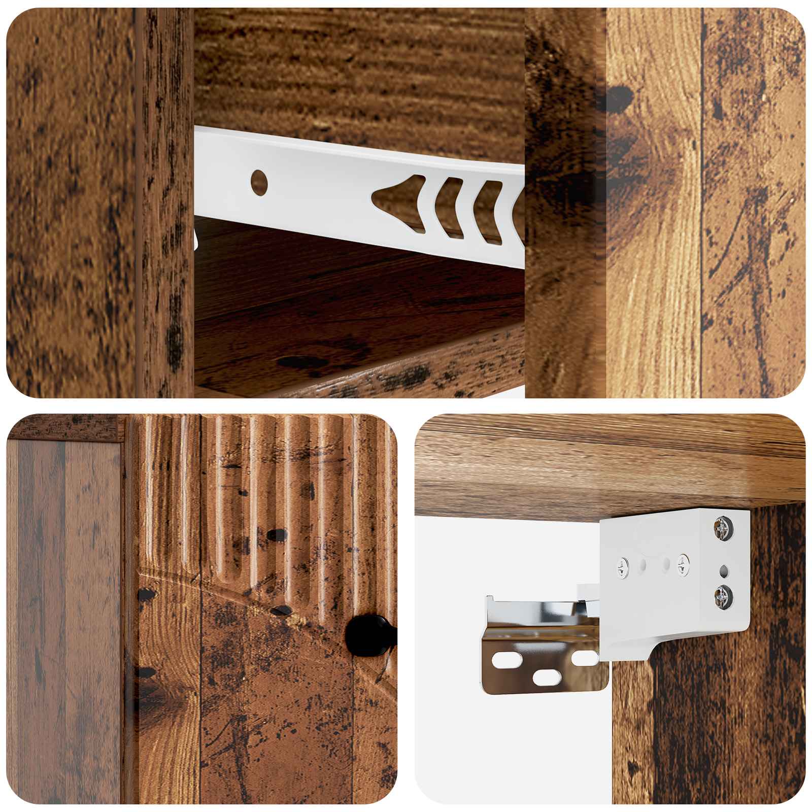 Cabinet de chevet mural 2 pcs Bois ancien 34,5 x 33 x 20 cm