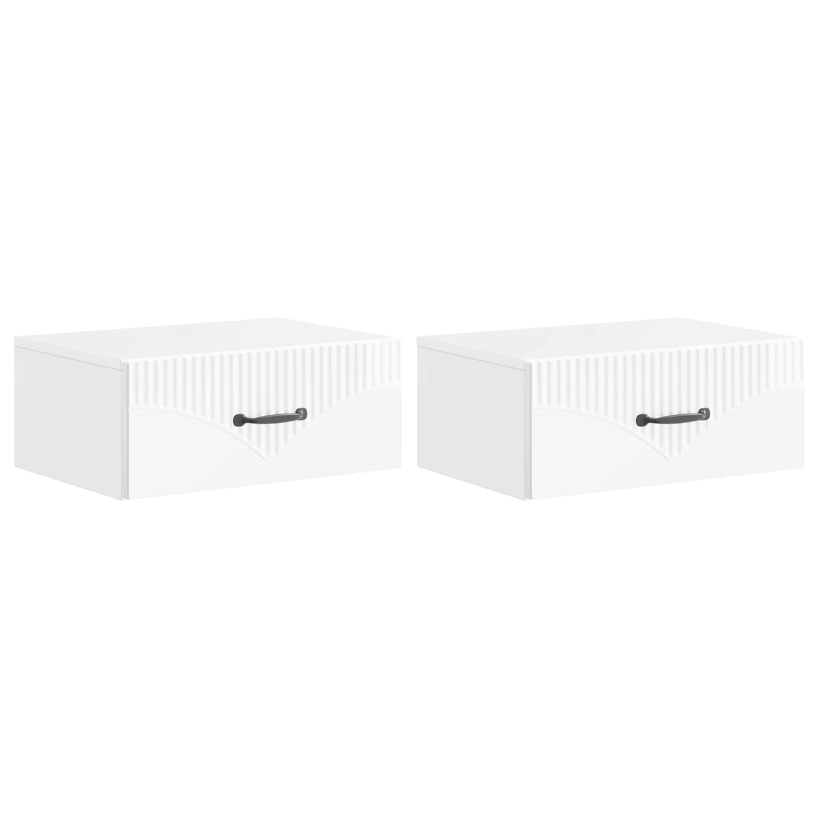 Cabinet de chevet mural 2 pcs Blanc brillant 49 x 34,5 x 20 cm - XIOS