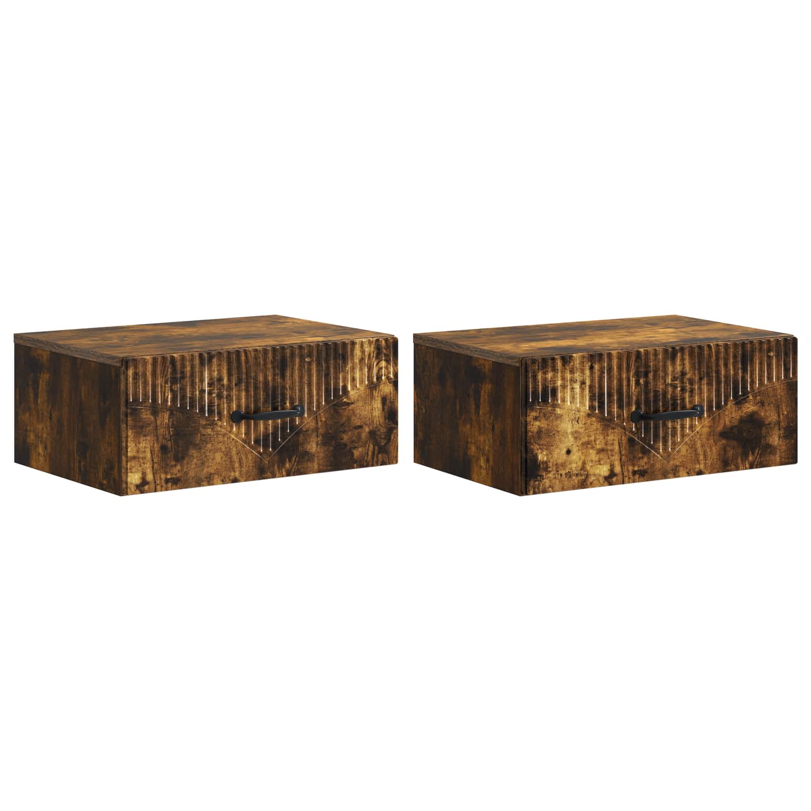 Cabinet de chevet mural 2 pcs Chêne fumé 49 x 34,5 x 20 cm - XIOS