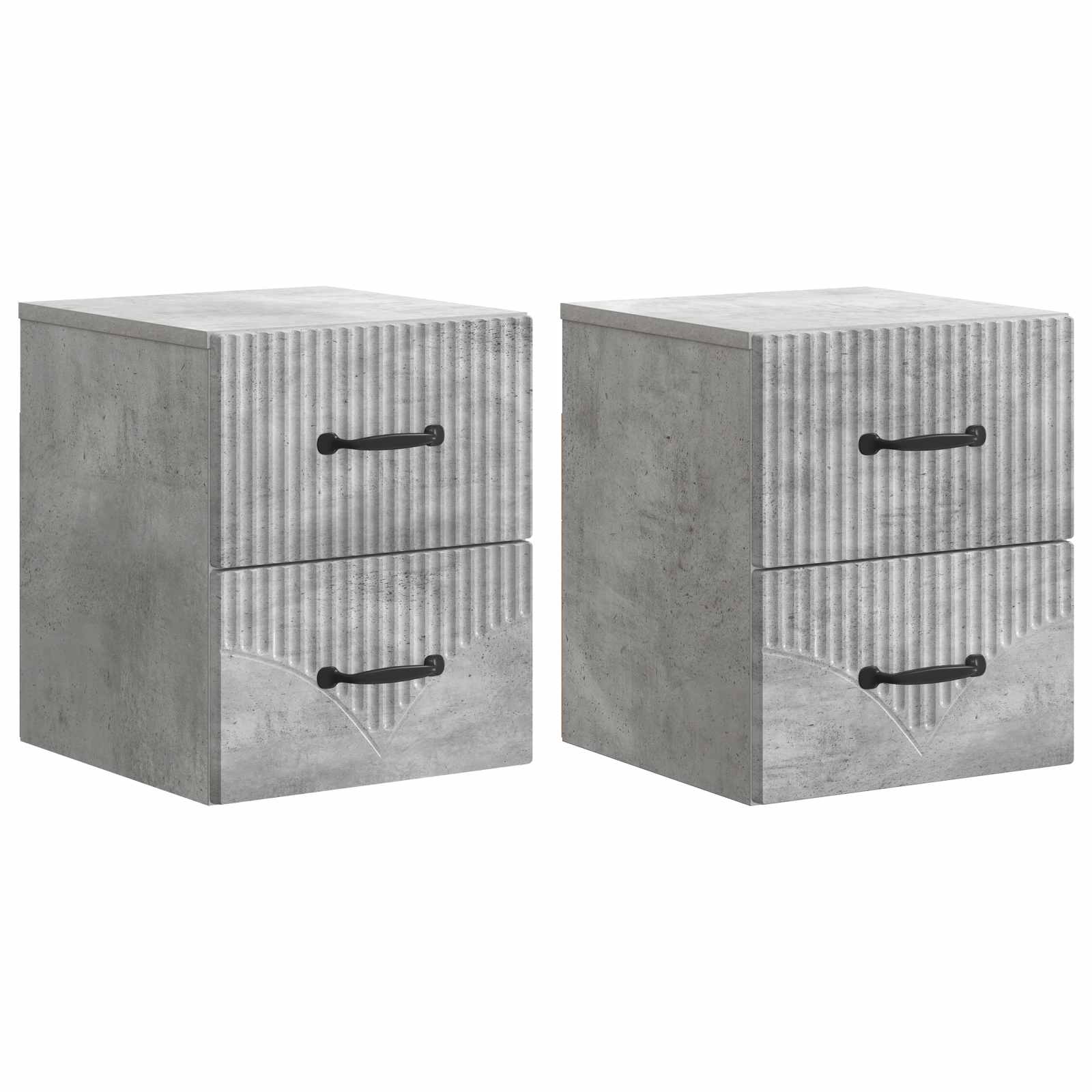 Cabinet de chevet mural 2 pcs Gris béton 34,5 x 33 x 40 cm - XIOS