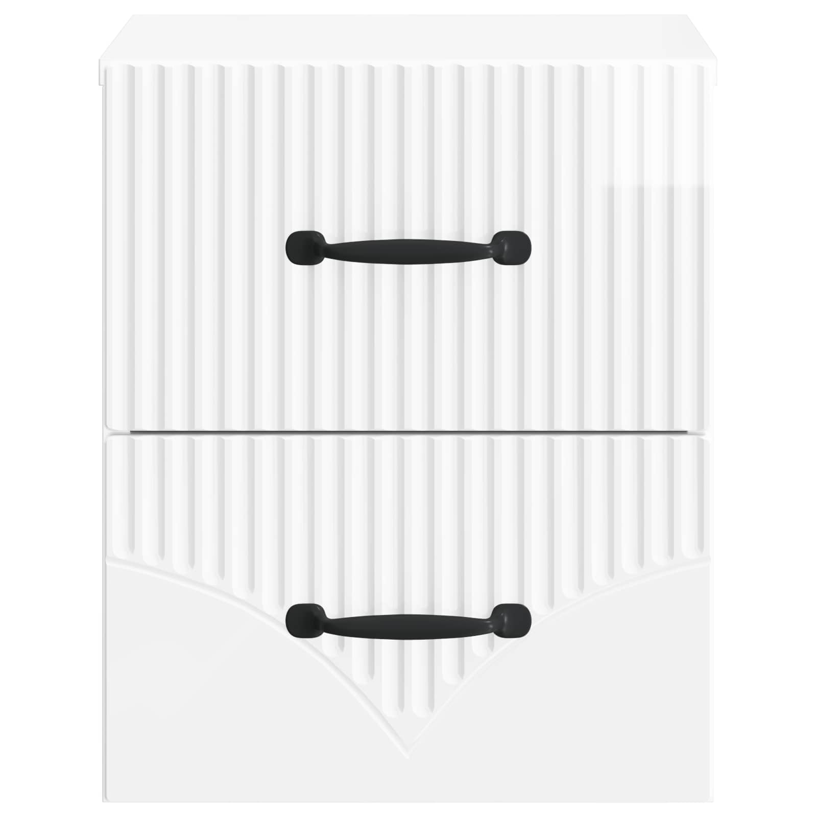 Cabinet de chevet mural 2 pcs Blanc brillant 34,5 x 33 x 40 cm - XIOS