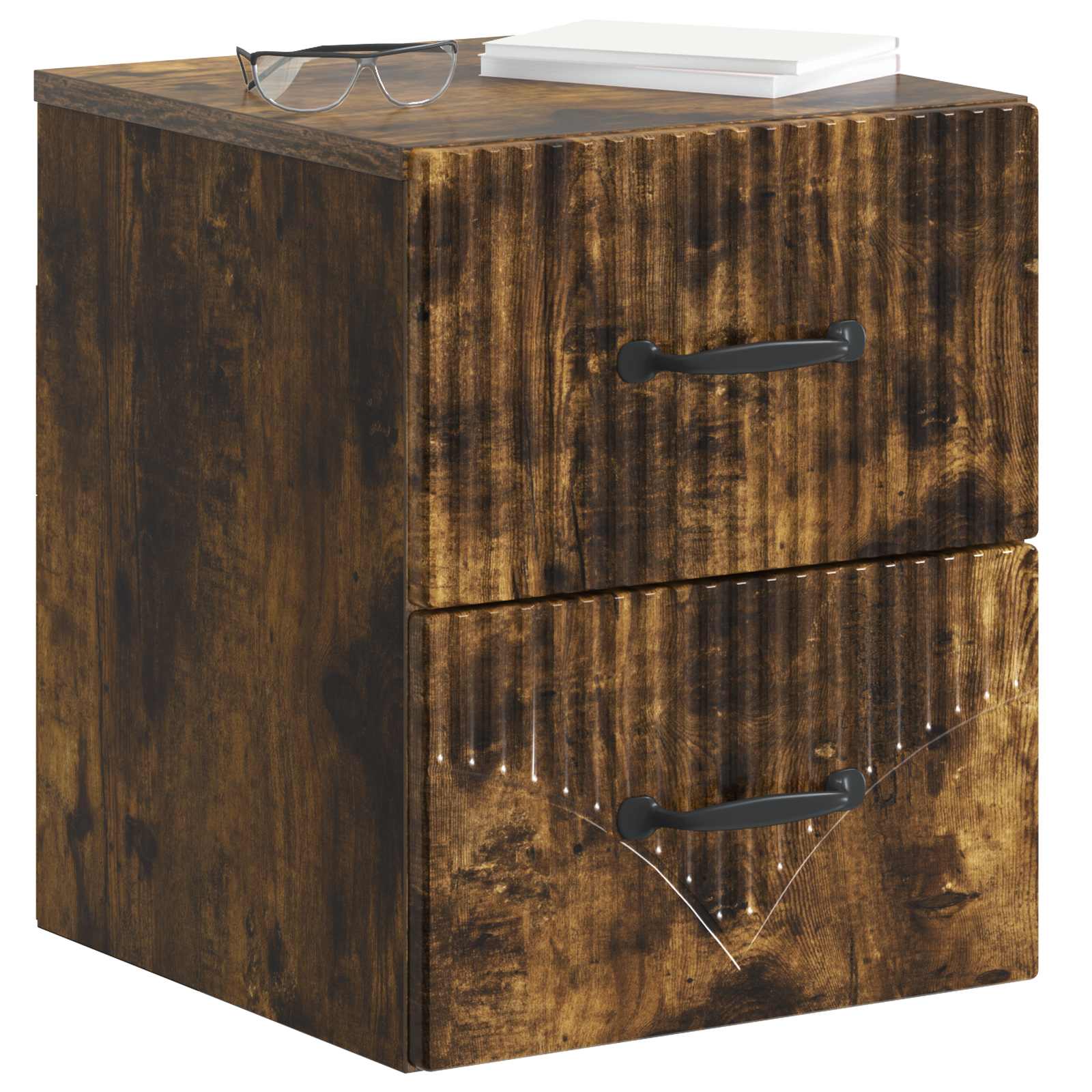 Cabinet de chevet mural 2 pcs Chêne fumé 34,5 x 33 x 40 cm - XIOS