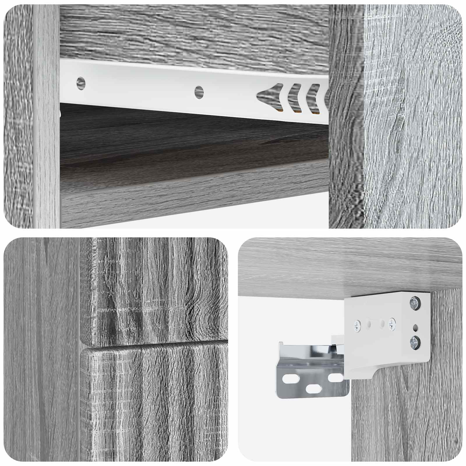 Cabinet de chevet mural 2 pcs Sonoma gris 34,5 x 33 x 40 cm - XIOS