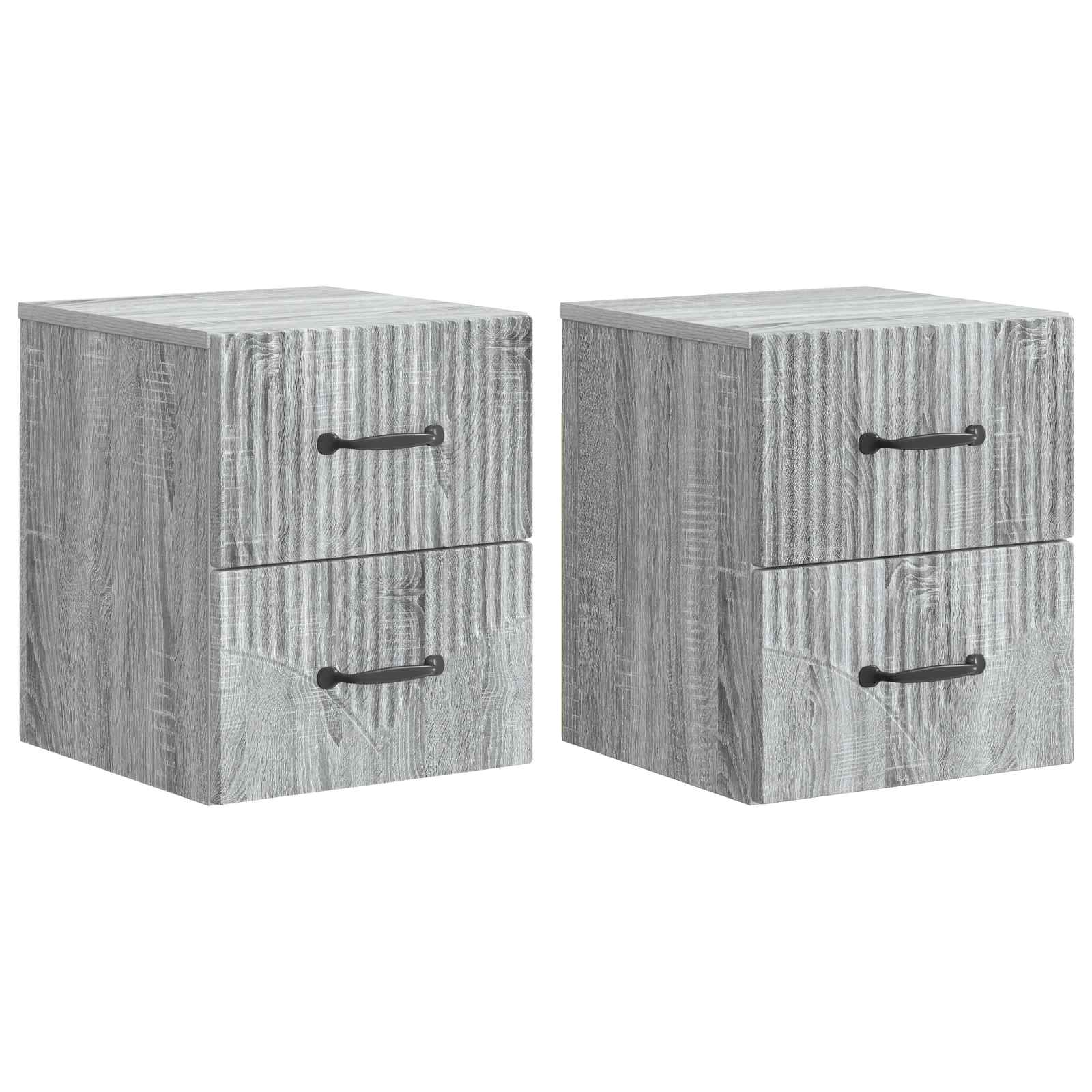 Cabinet de chevet mural 2 pcs Sonoma gris 34,5 x 33 x 40 cm - XIOS