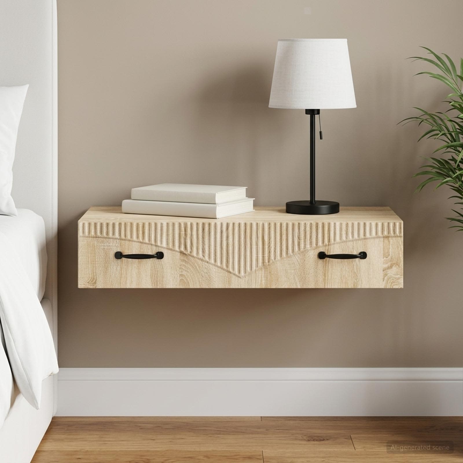 Table d'appoint murale Chêne Sonoma 87,5 x 34,5 x 17 cm - XIOS
