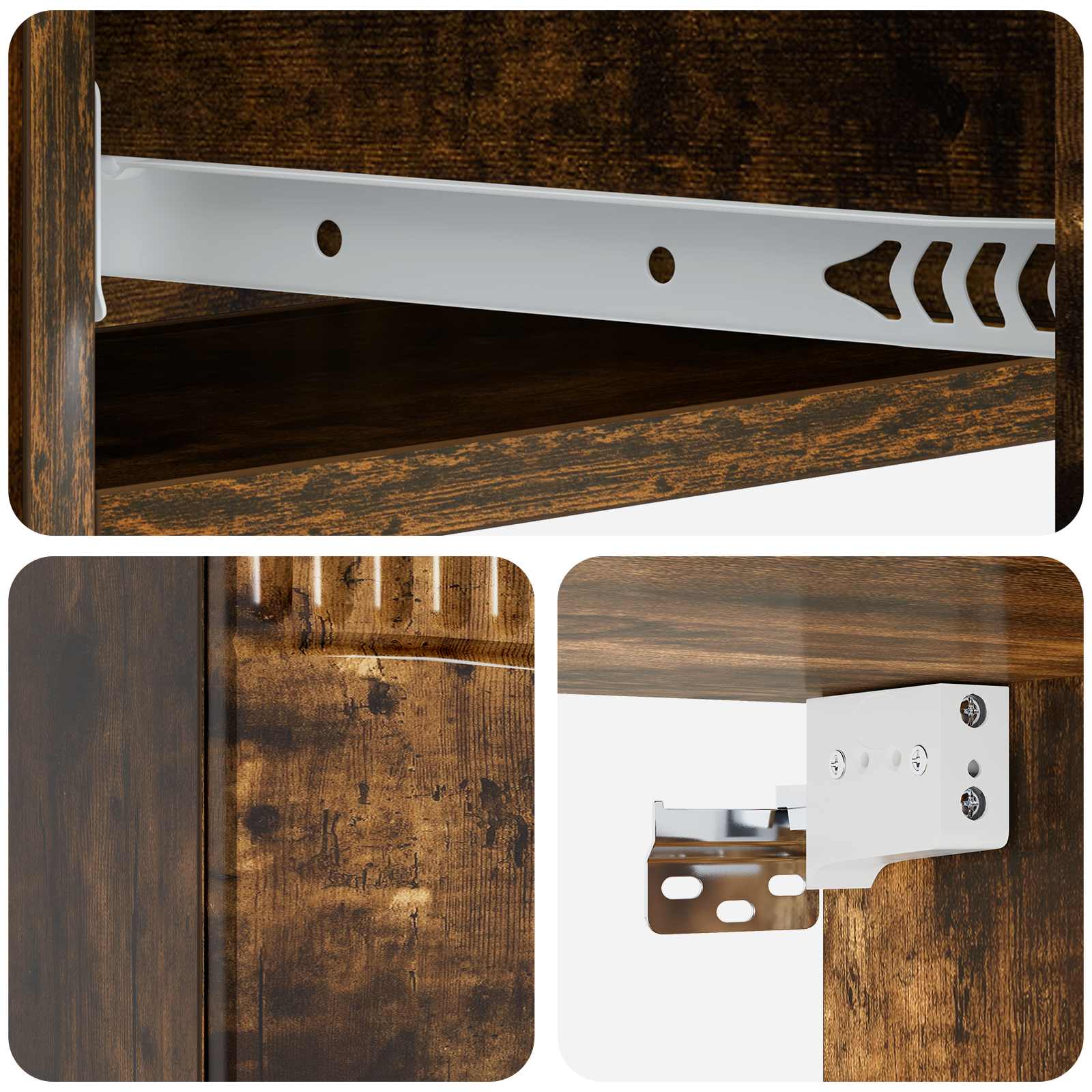 Table d'appoint murale Chêne fumé 87,5 x 34,5 x 17 cm - XIOS