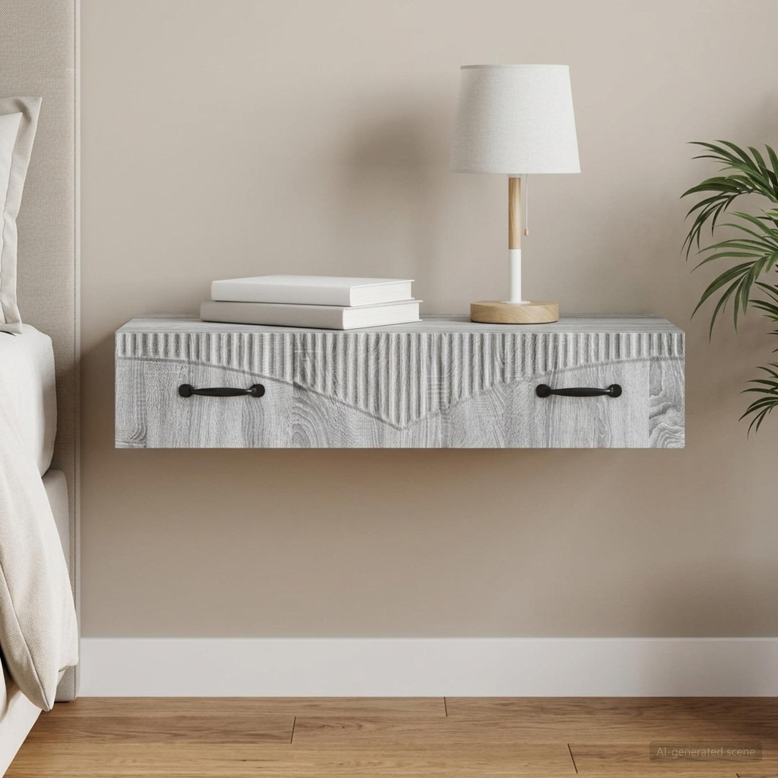 Table d'appoint murale Sonoma gris 87,5 x 34,5 x 17 cm - XIOS