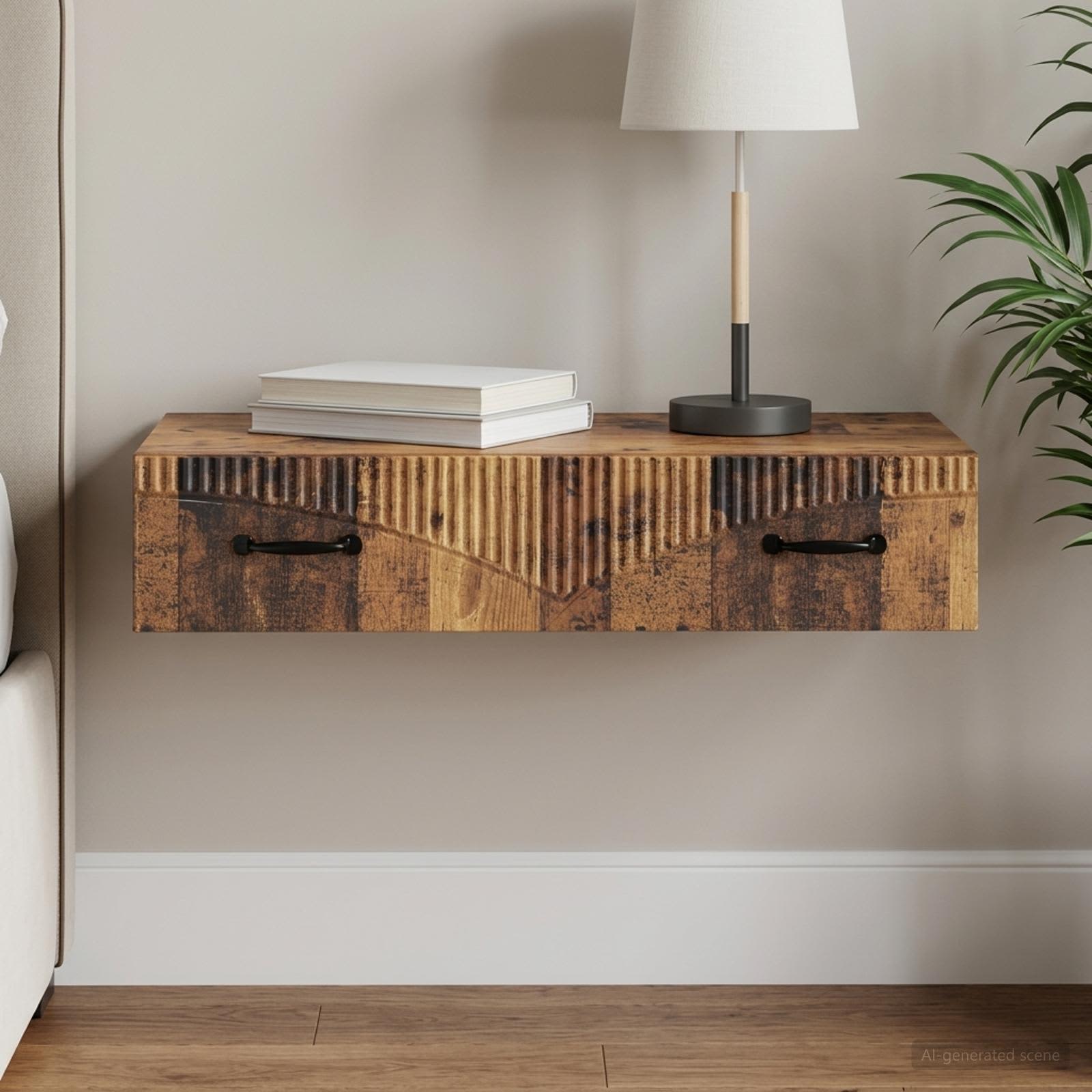 Table d'appoint murale Bois ancien 87,5 x 34,5 x 17 cm - XIOS