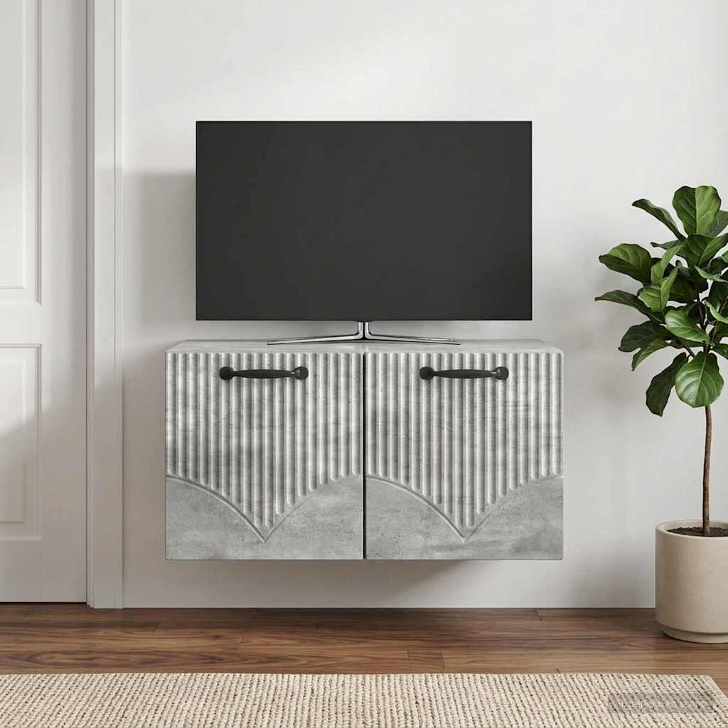 Meuble TV mural Gris béton 59,5 x 41 x 30 cm Bois d'ingénierie - XIOS