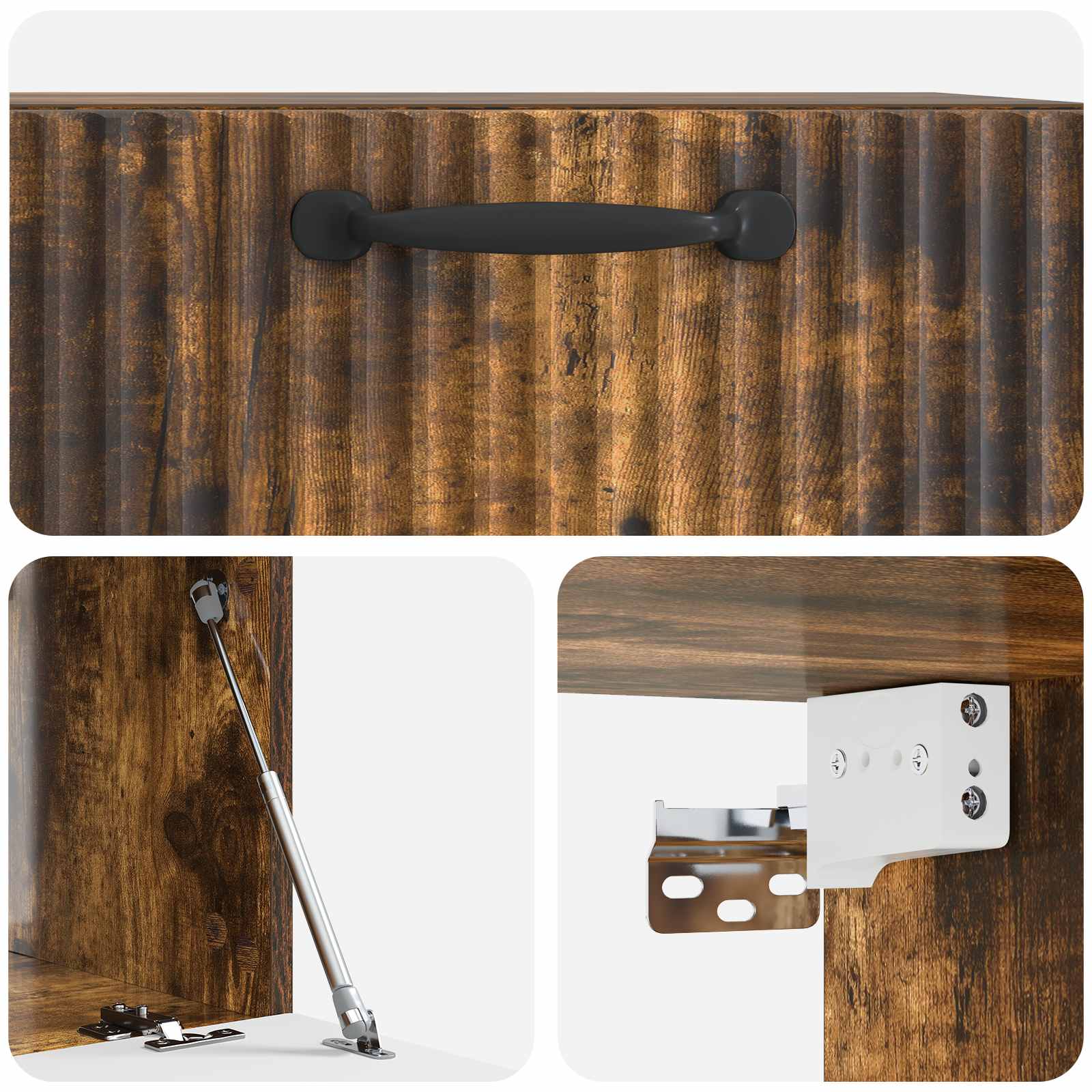 Meuble TV mural Chêne fumé 59,5 x 41 x 30 cm Bois d'ingénierie - XIOS