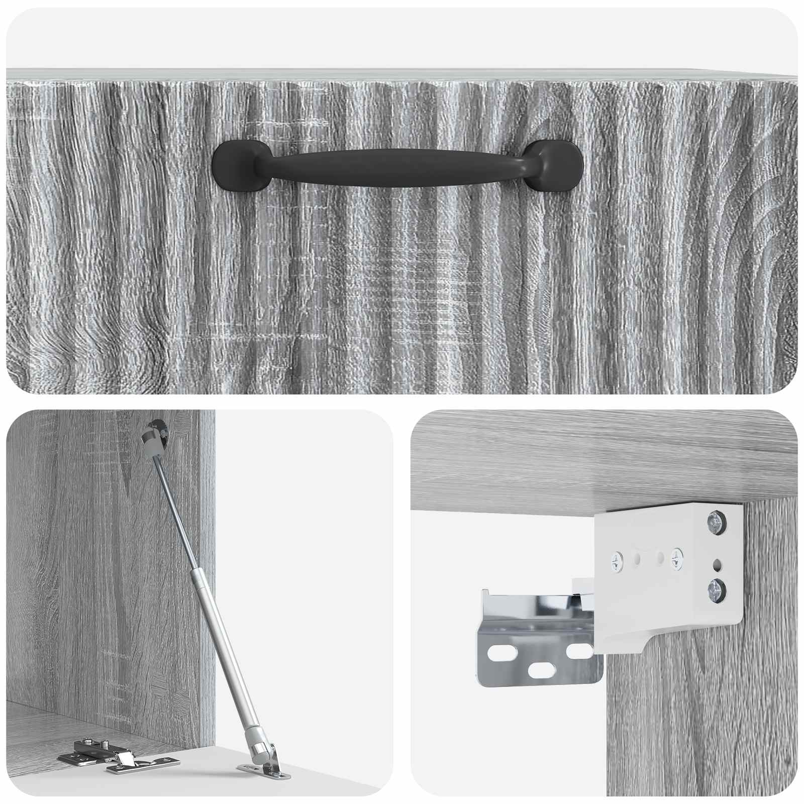 Meuble TV mural Sonoma gris 59,5 x 41 x 30 cm Bois d'ingénierie - XIOS