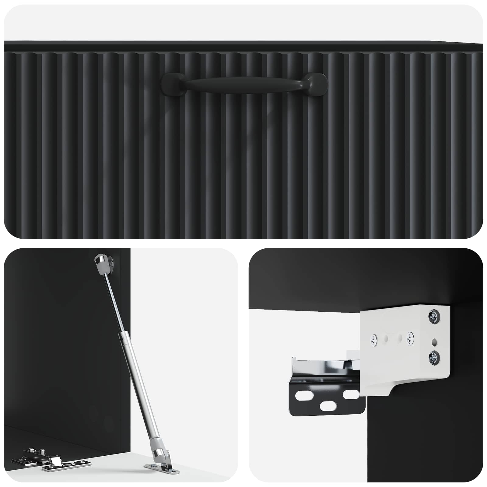 Meuble TV mural Noir 78,5 x 41 x 30 cm Bois d'ingénierie - XIOS