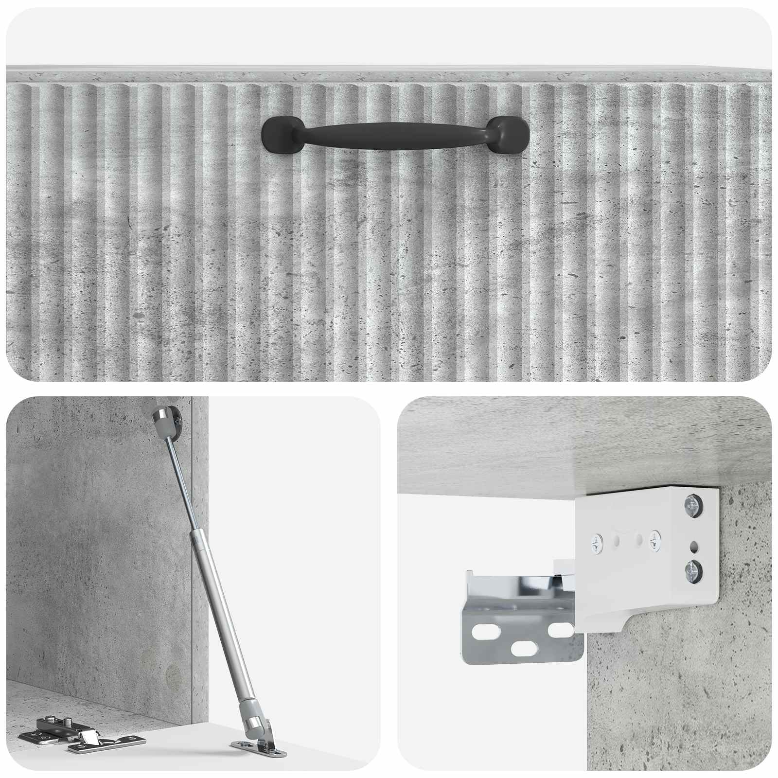 Meuble TV mural Gris béton 78,5 x 41 x 30 cm Bois d'ingénierie - XIOS