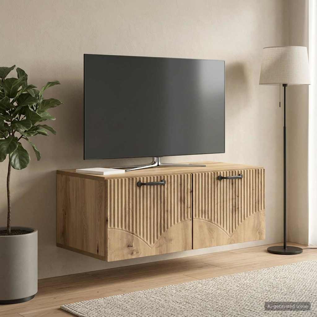 Meuble TV mural 78,5 x 41 x 30 cm Chêne artisanal - XIOS