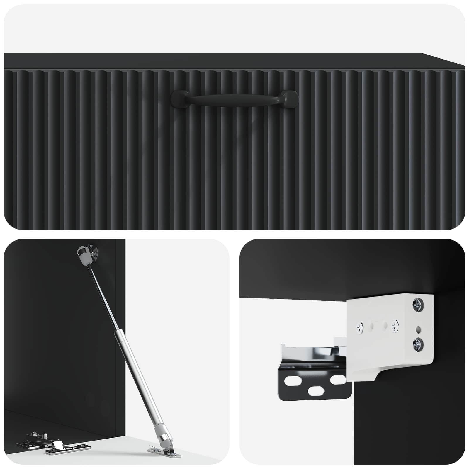 Meuble TV mural Noir 98 x 41 x 30 cm Bois d'ingénierie - XIOS