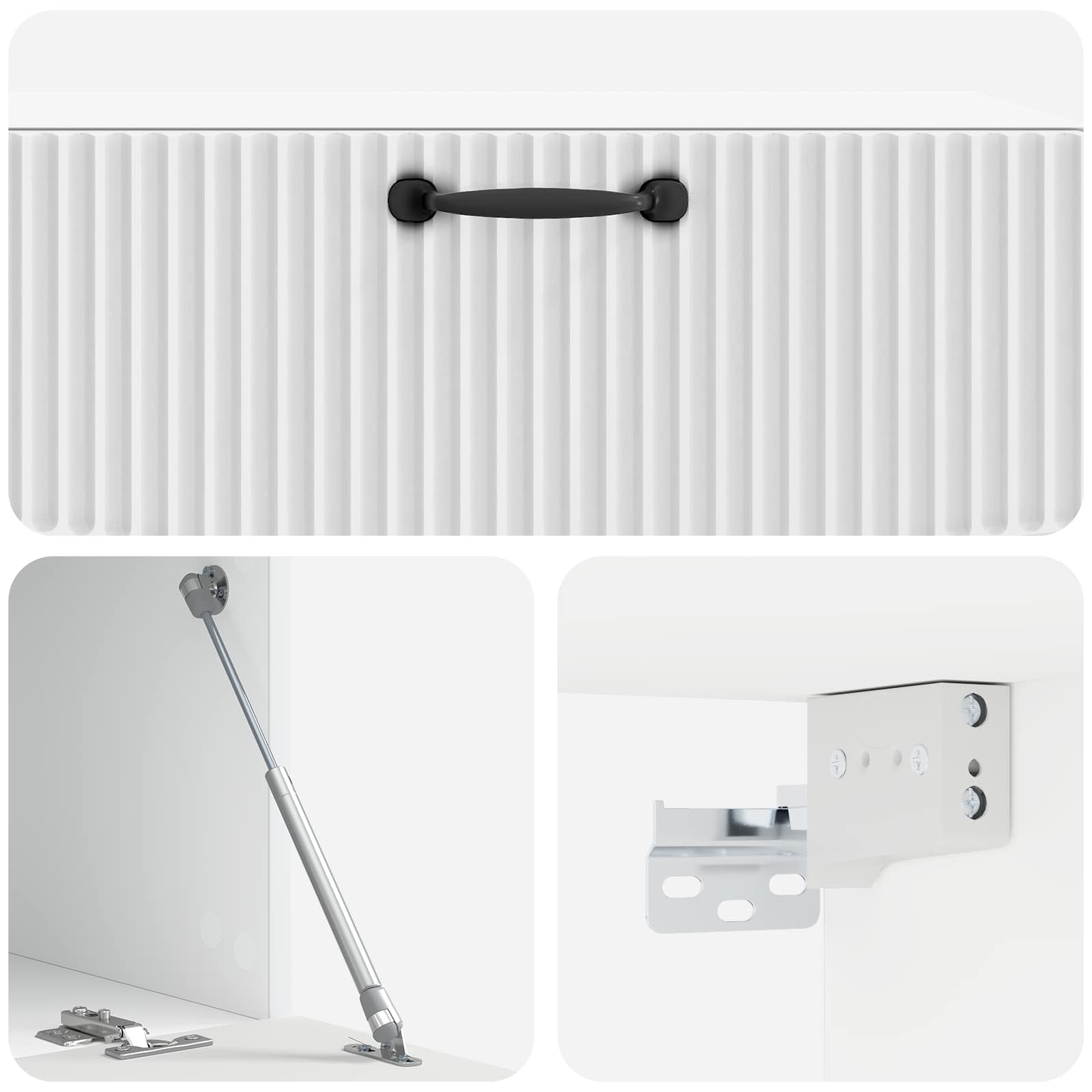 Meuble TV mural Montage mural Blanc brillant 98 x 41 x 30 cm - XIOS