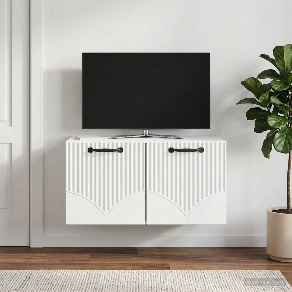 Meuble TV mural Blanc 59,5 x 31 x 30 cm Bois d'ingénierie - XIOS