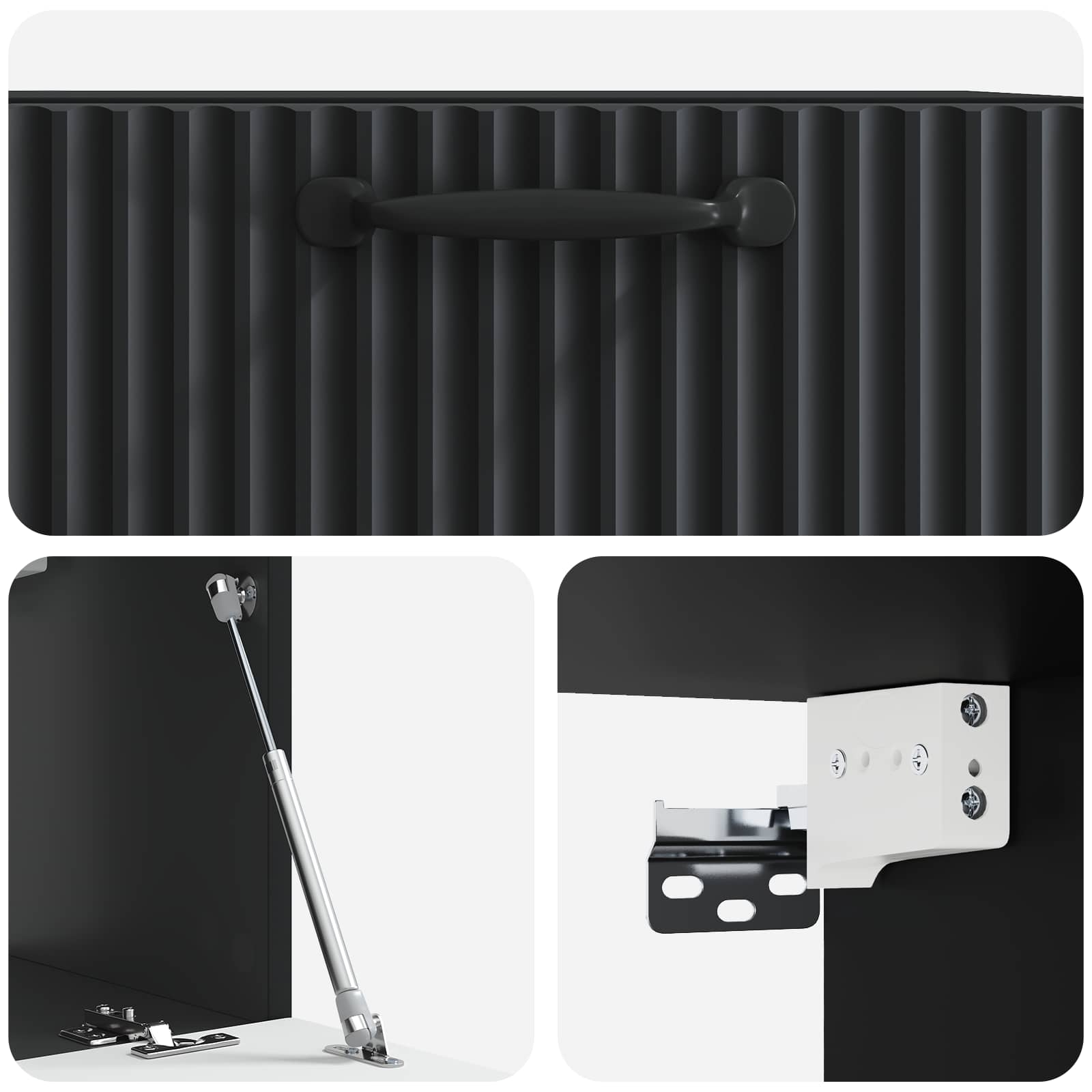 Meuble TV mural Noir 59,5 x 31 x 30 cm Bois d'ingénierie - XIOS