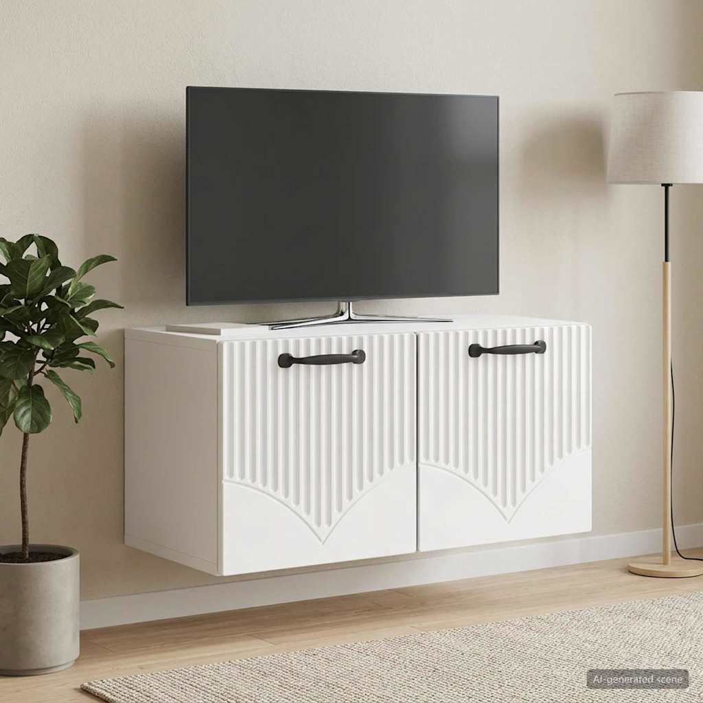 Meuble TV mural Montage mural Blanc brillant 59,5 x 31 x 30 cm - XIOS
