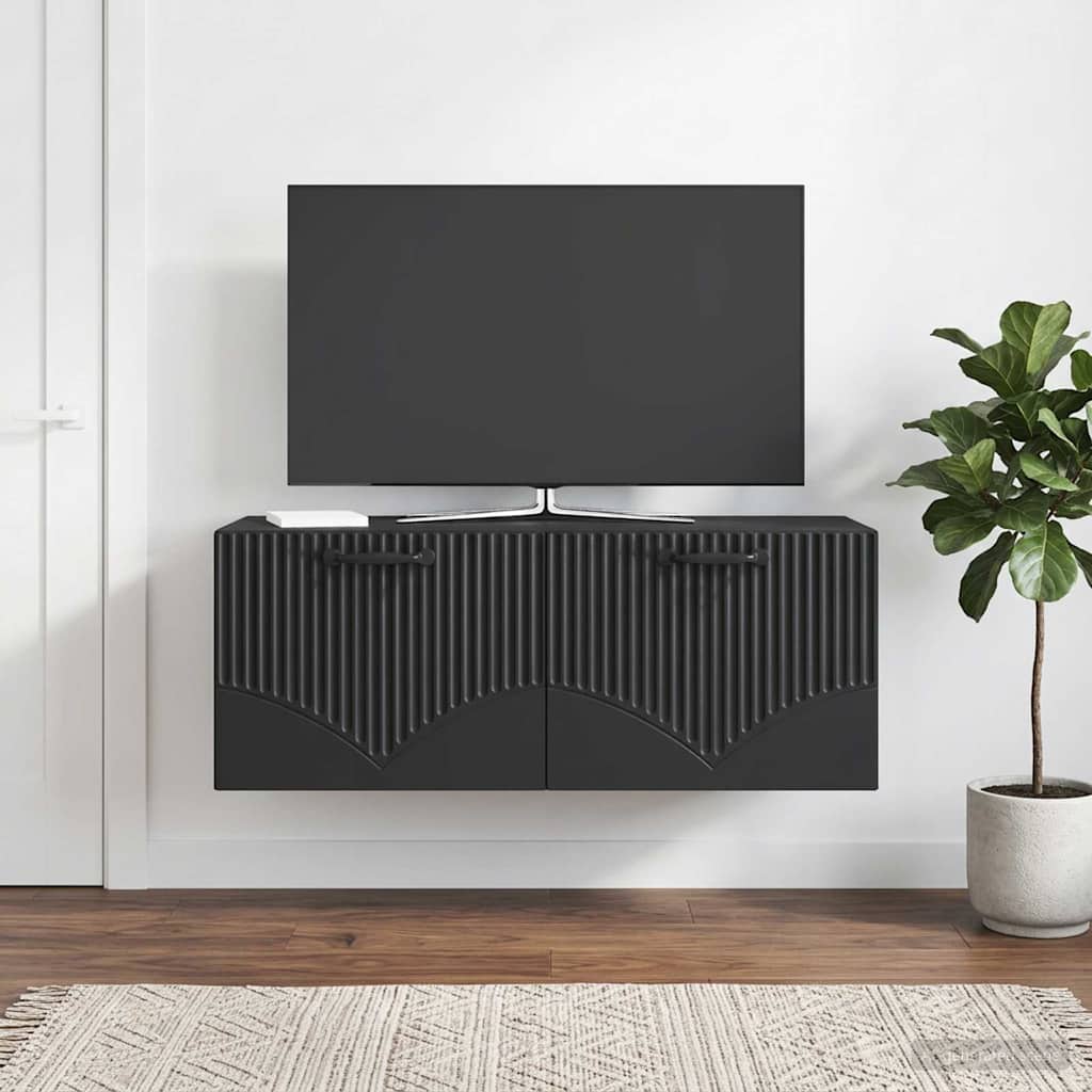 Meuble TV mural Noir 78,5 x 31 x 30 cm Bois d'ingénierie - XIOS