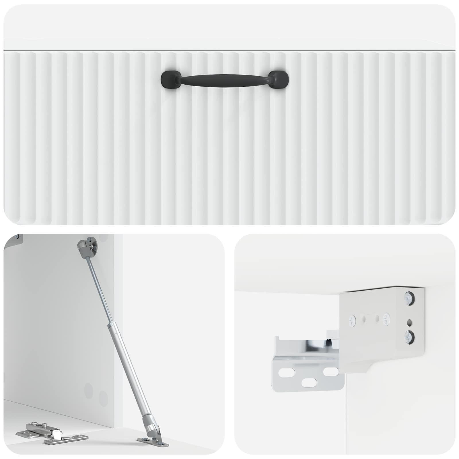 Meuble TV mural Blanc 98 x 31 x 30 cm Bois d'ingénierie - XIOS