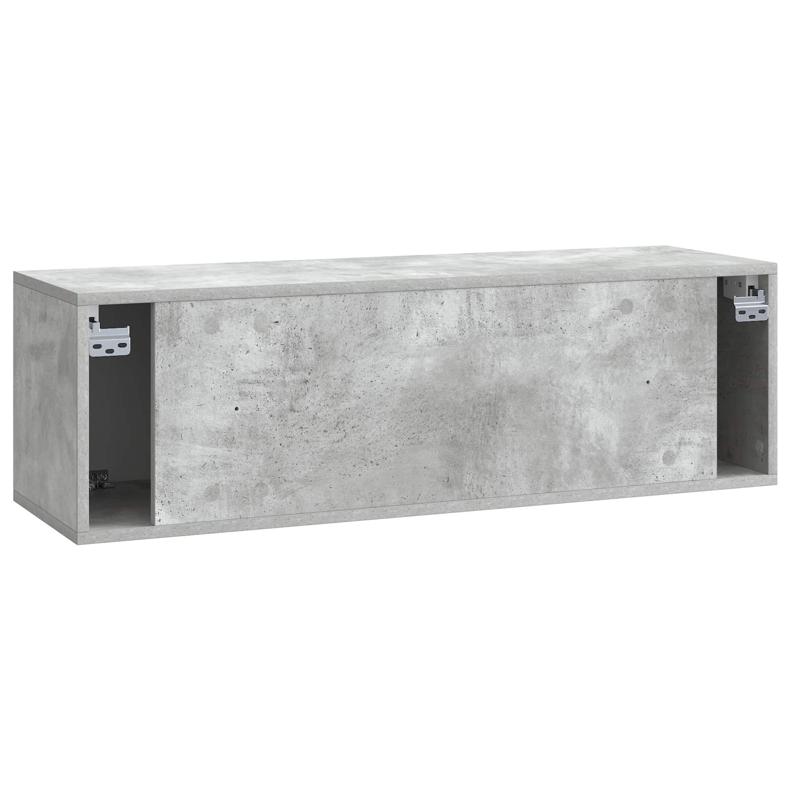 Meuble TV mural Gris béton 98 x 31 x 30 cm Bois d'ingénierie - XIOS