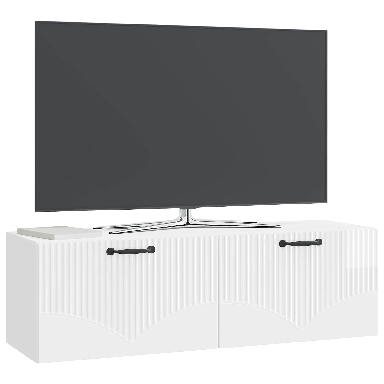 Meuble TV mural Montage mural Blanc brillant 98 x 31 x 30 cm - XIOS