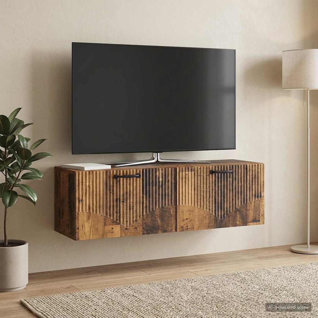 Meuble TV mural Bois ancien 98 x 31 x 30 cm Bois d'ingénierie - XIOS
