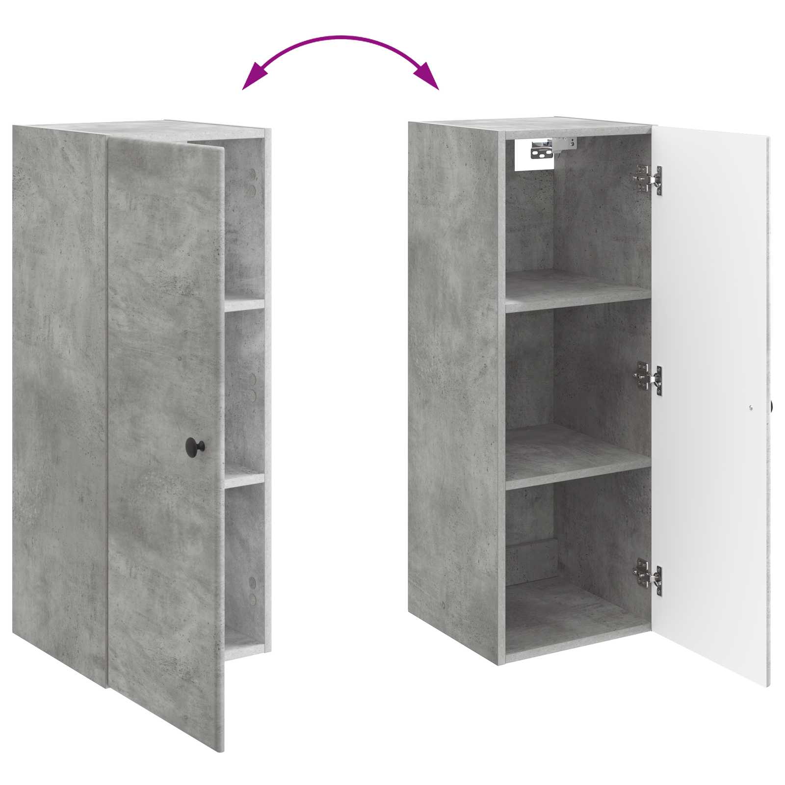 Armoire Murale Gris béton 33 x 34,5 x 90 cm Bois d'ingénierie - XIOS