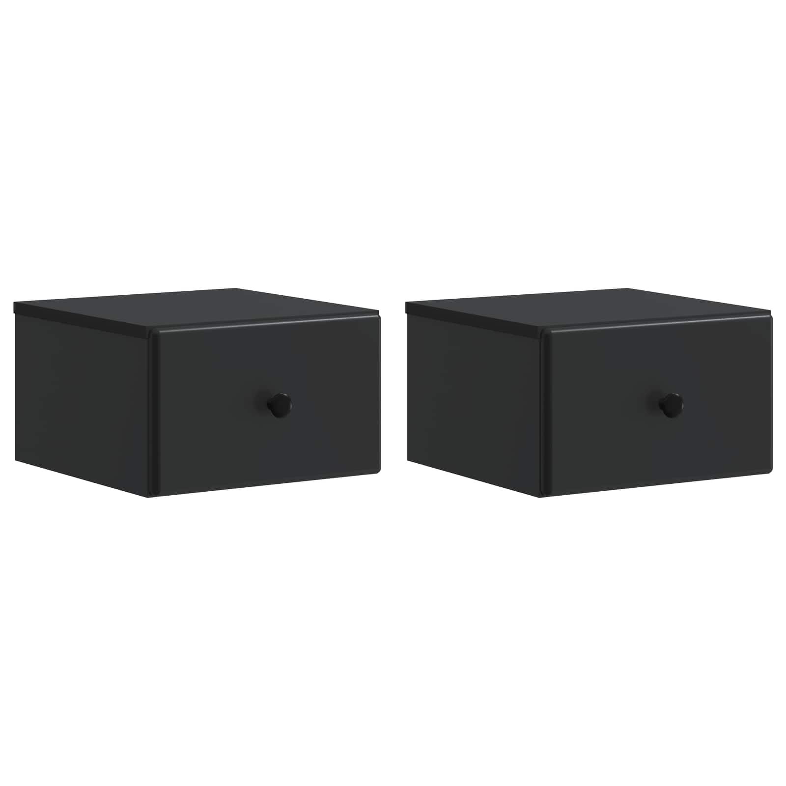 Cabinet de chevet mural 2 pcs Noir 34,5 x 33 x 20 cm - XIOS