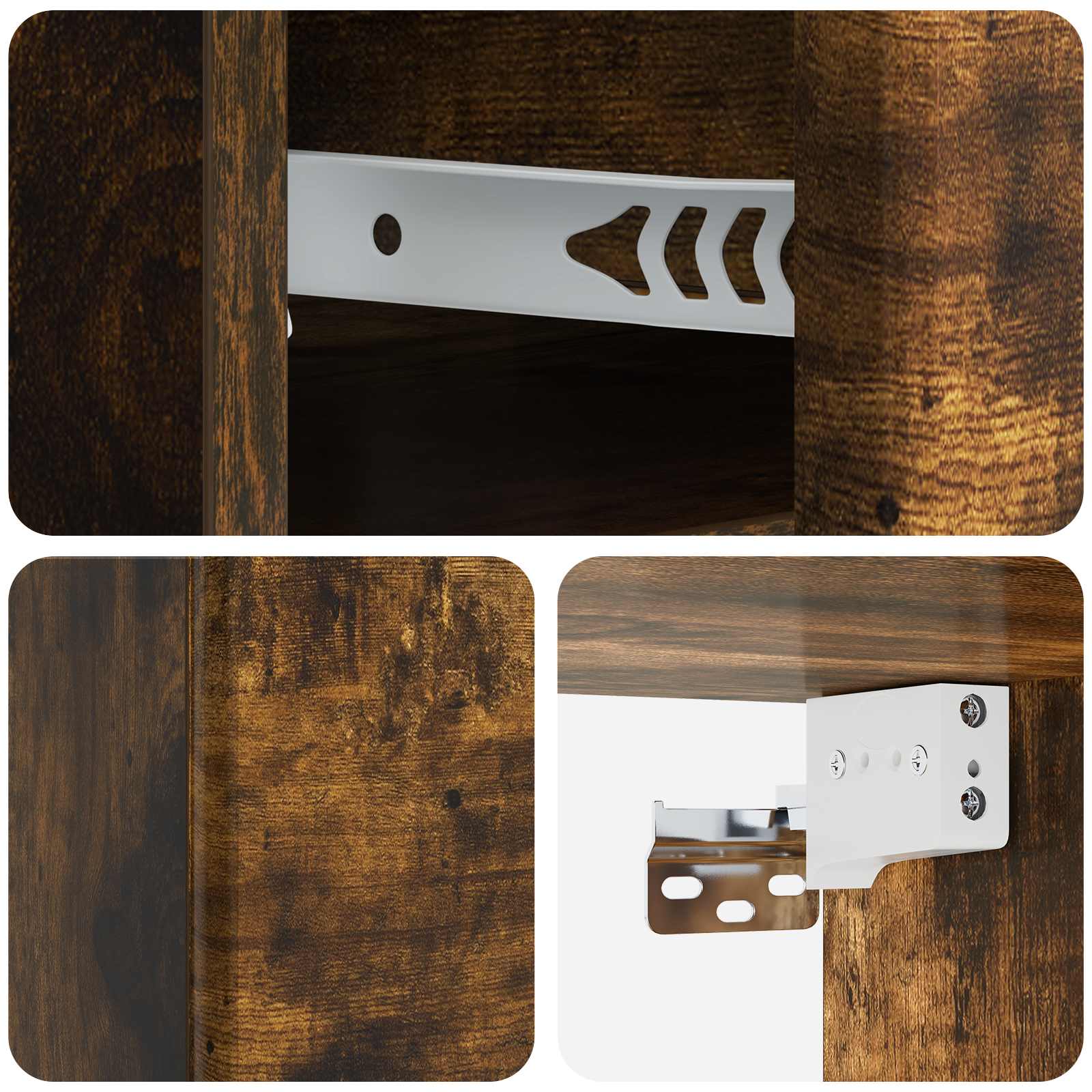 Cabinet de chevet mural 2 pc Chêne fumé 34,5 x 33 x 20 cm - XIOS