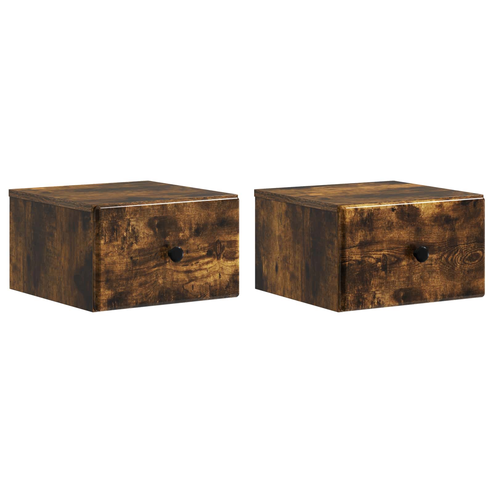 Cabinet de chevet mural 2 pc Chêne fumé 34,5 x 33 x 20 cm - XIOS