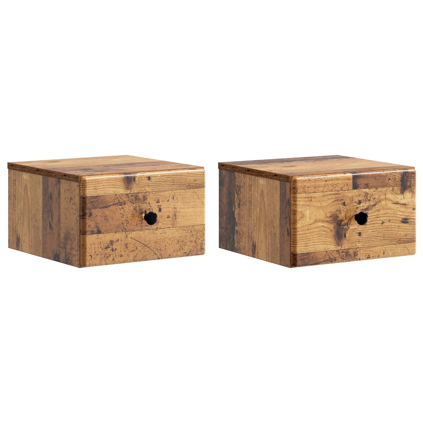 Cabinet de chevet mural 2 pc Bois ancien 34,5 x 33 x 20 cm - XIOS